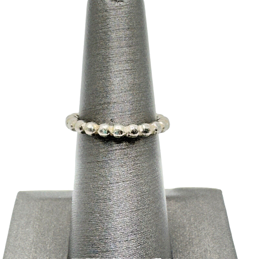 Sterling Silver 925 Dot Bead Design Stacking Band Ring Size 6.25 Dainty Handmade - Picture 1 of 8